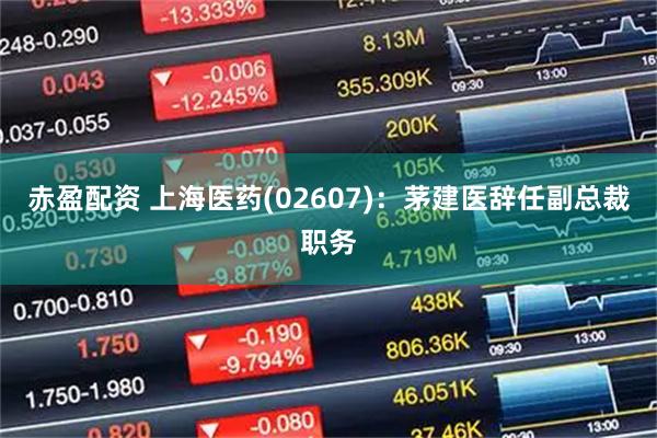 赤盈配资 上海医药(02607)：茅建医辞任副总裁职务
