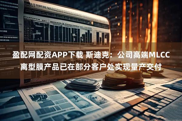 盈配网配资APP下载 斯迪克：公司高端MLCC离型膜产品已在部分客户处实现量产交付