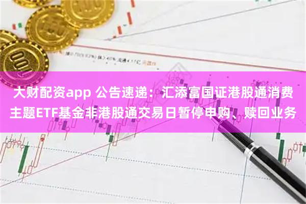 大财配资app 公告速递：汇添富国证港股通消费主题ETF基金非港股通交易日暂停申购、赎回业务
